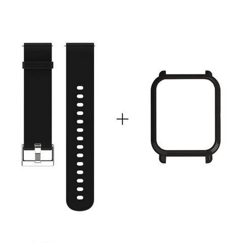 

Amazfit Bip / Bip Lite / Bip S Комплект для смарт часов (ремешок и бампер), Black