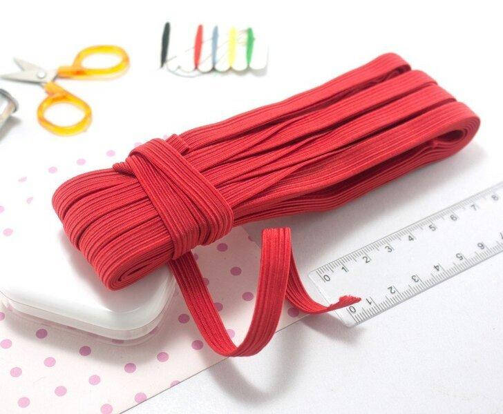 

19 Резинка бельевая красная 10мм - Резинка для трусов и шитья (9-10м.) (653-Т-0675), Красный
