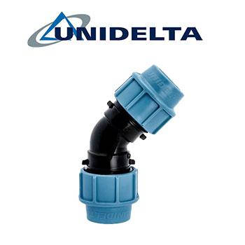 

Колено зажимное 25х45° Unidelta