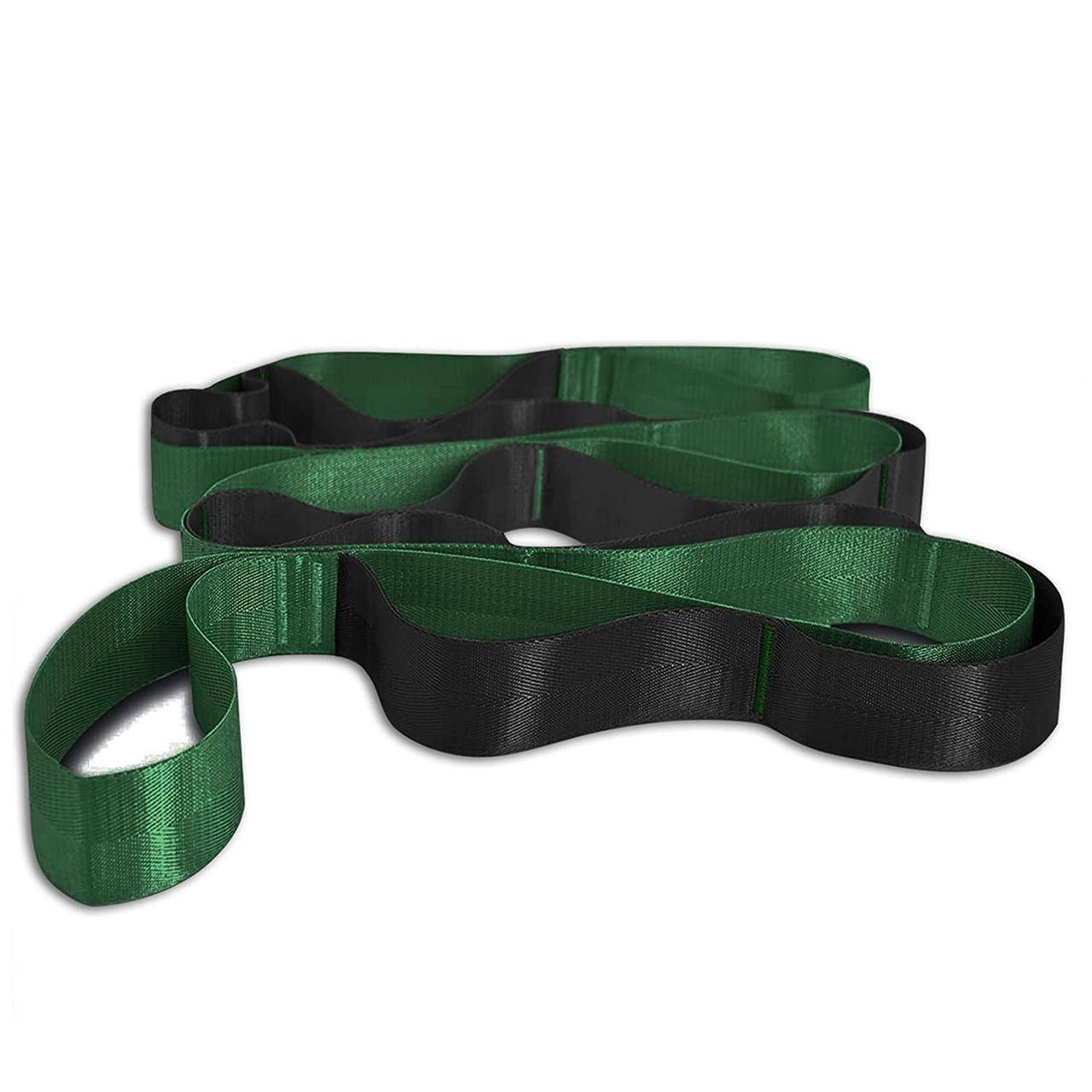 

Ремень для йоги и растяжки Onory Yoga Strap ‎Green/Black (12 петель)