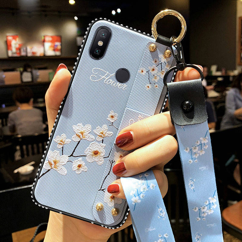 

Чехол Lanyard для Xiaomi Redmi Note 5 / Note 5 Pro Global бампер с ремешком Blue