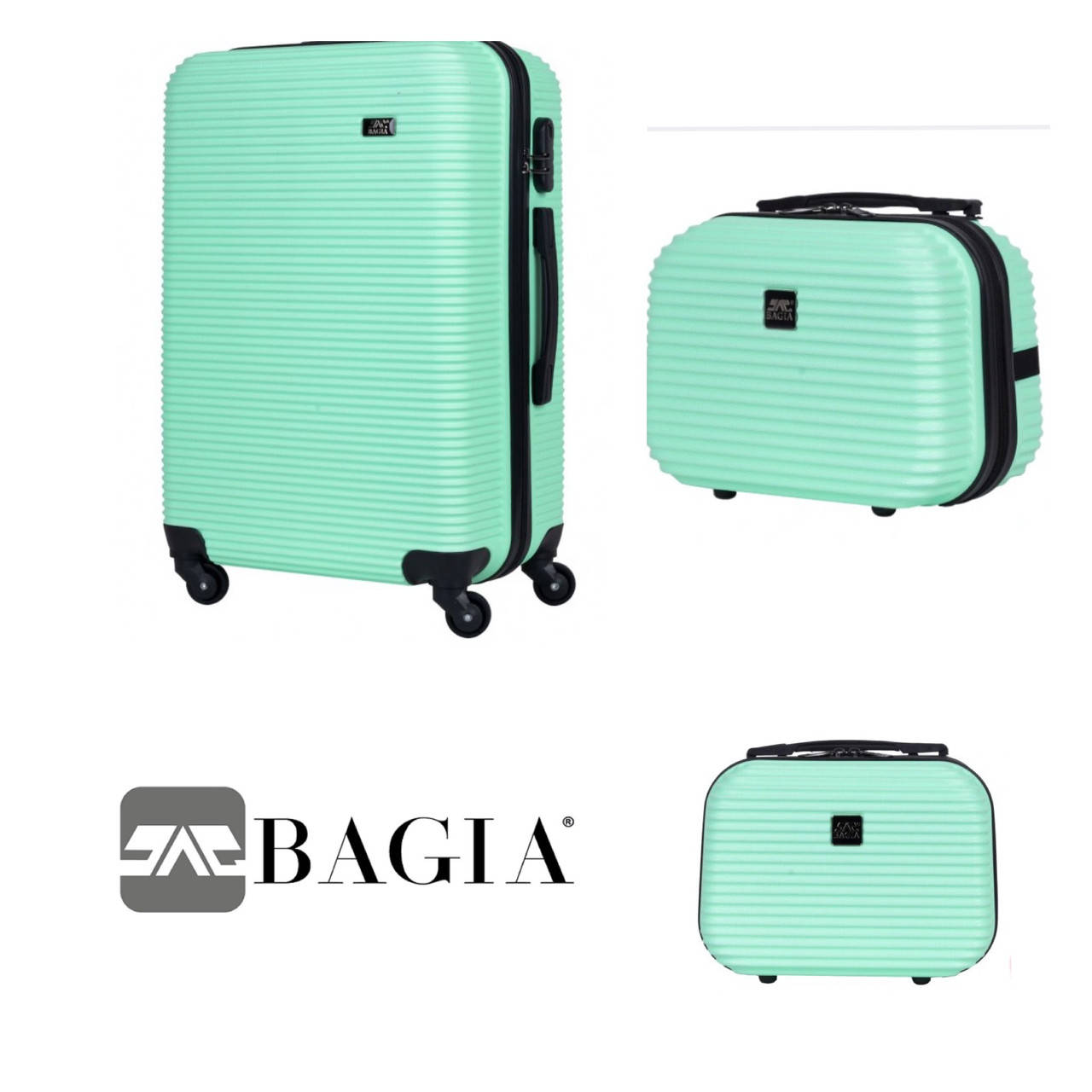 

Чемодан  и кейс набор 2 шт мятный