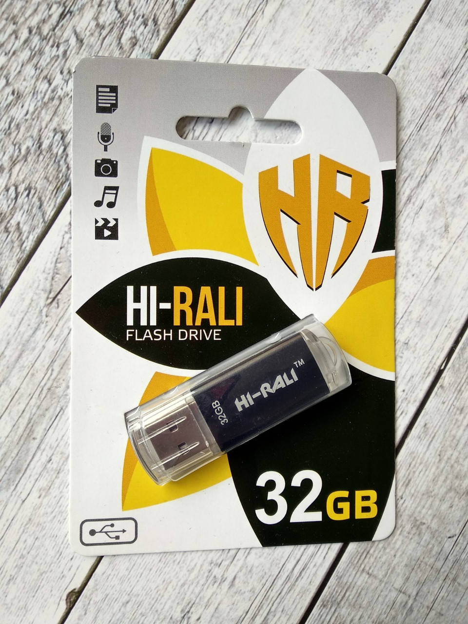 

Флеш-накопитель Usb 32Gb Hi-Rali Rocket (V-Cut) series Black, Черный