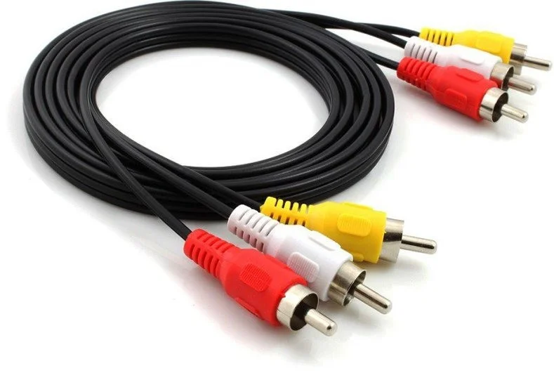 

Кабель 3RCA - 3RCA на 1.2м. "тюльпаны", Черный