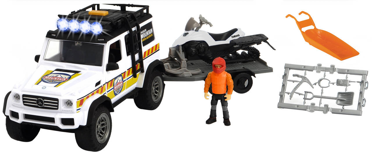 

Dickie Toys Плейлайф Зимние спасатели с внедорожником и снегоходом (3837009), Желтый