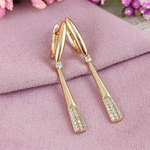 

Серьги подвески Xuping Милинда медицинское золото позолота 18К английский замок А/В 1-0825