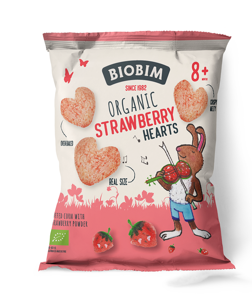 

Снеки оргинические «Паффы кукурузные с бананом и клубникой» BioBim, 20г