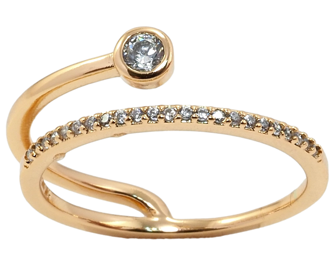 

Кольцо Xuping Позолота 18K "Дорожка циркония с фианитом" р.16,17.5,18.5,19.5