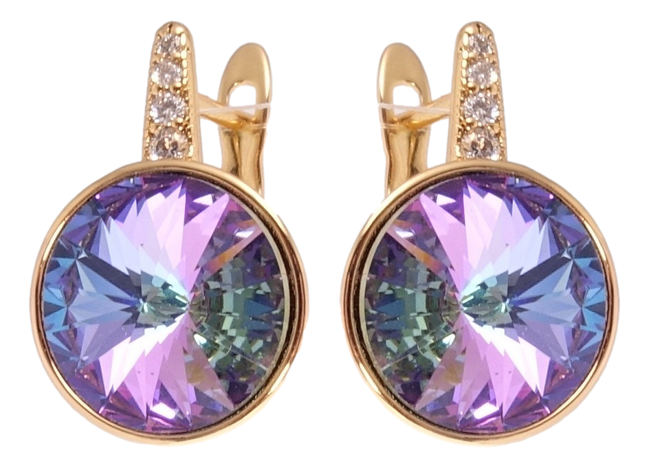 

Серьги Xuping Позолота 18K с кр-ми Swarovski английский замок "Кристалл Paradise Shine с цирконием"