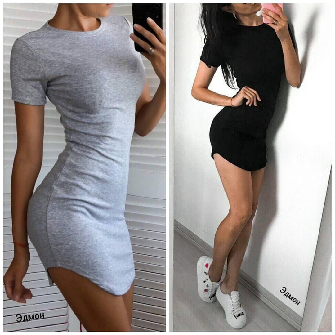 

Спортивное летнее мини платье с коротким рукавом 44