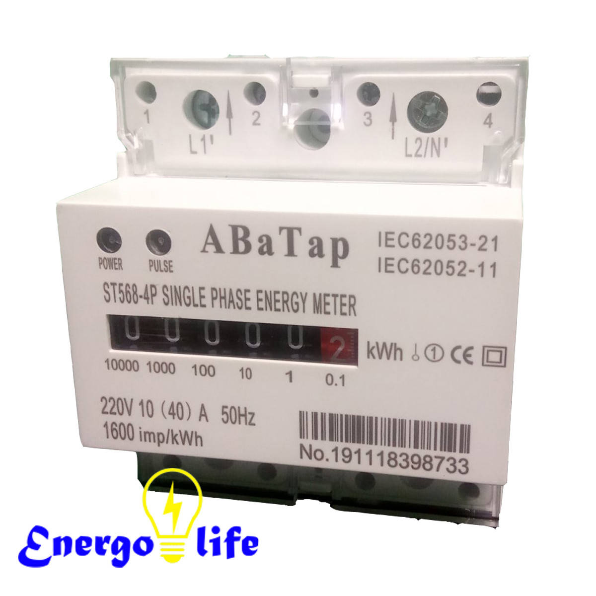 

Счетчик электрический однофазный на дин-рейку, механическое табло 10(40)А, ST 568