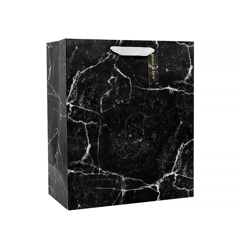 

Подарочный пакет PPW PAPER Lesko ZD023 Marble Black Big, Черный