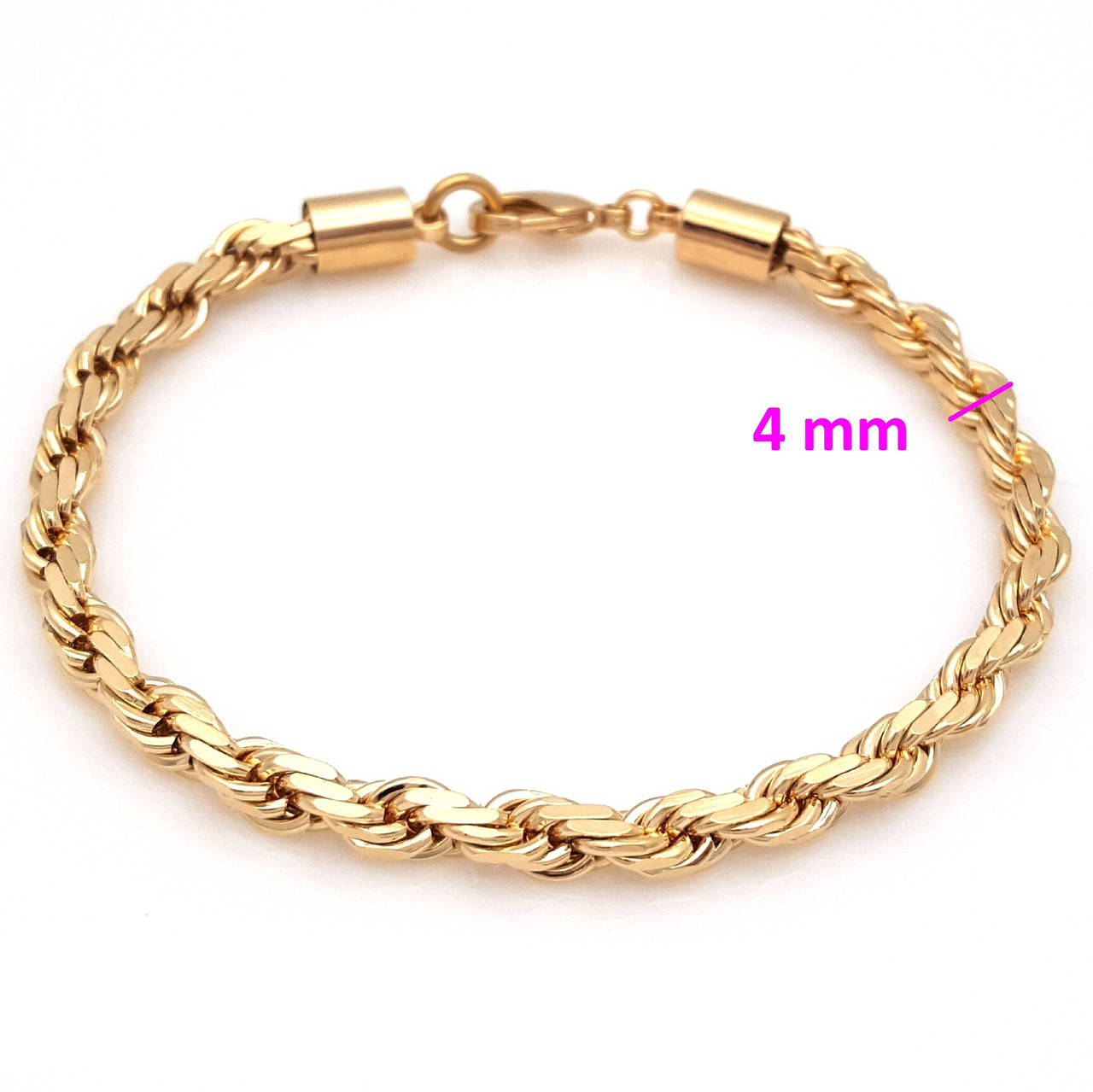 

Браслет позолоченный, Веревочка, без камней, p. 19, Xuping 18К