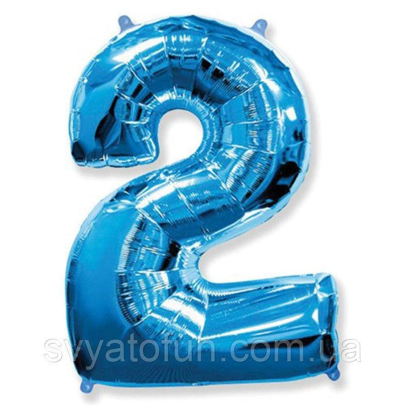 

Фольгированный шар цифра "2" синий 40" FlexMetal