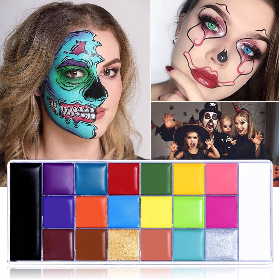

20 цветов краска боди-арт для лица маслом макияж "Painting Palette" make up 168 грамм, Разные цвета