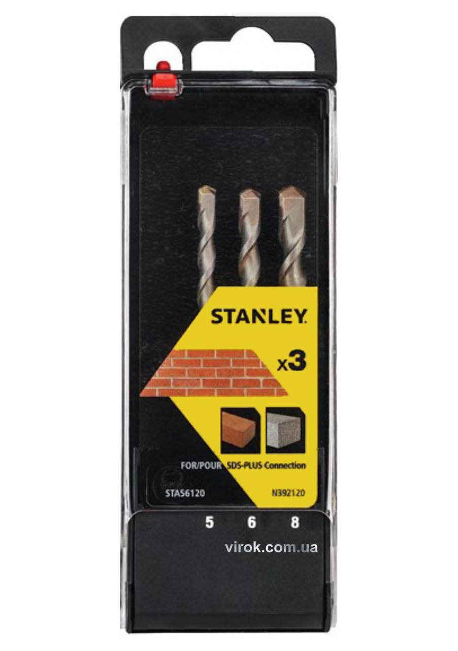 

Набор буров 5, 6, 8 мм (кирпич, бетон, камень) SDS-Plus, кейс Stanley STA56120