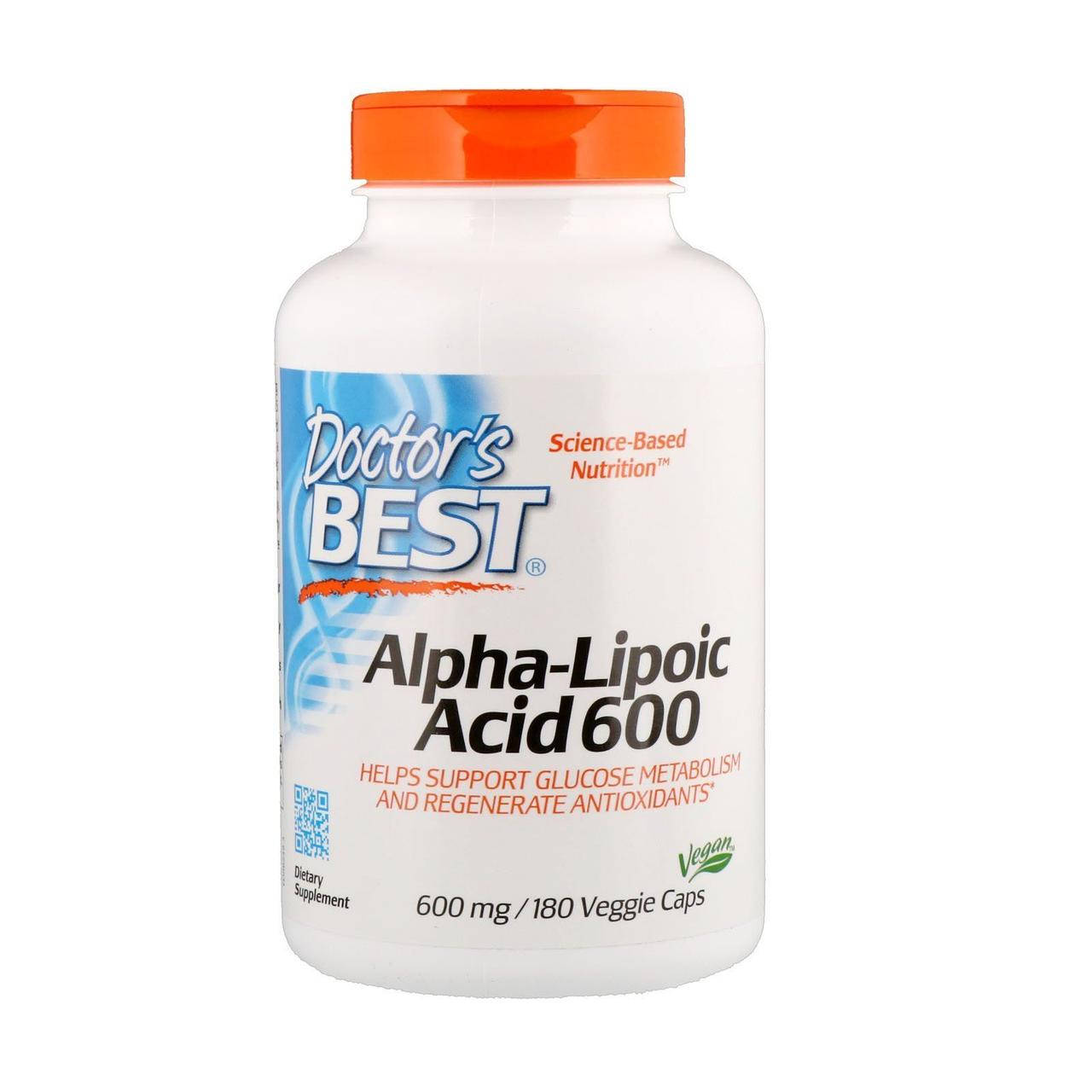 

Альфа-липоевая кислота, 600 мг, 180 вегетарианских капсул Doctor's Best