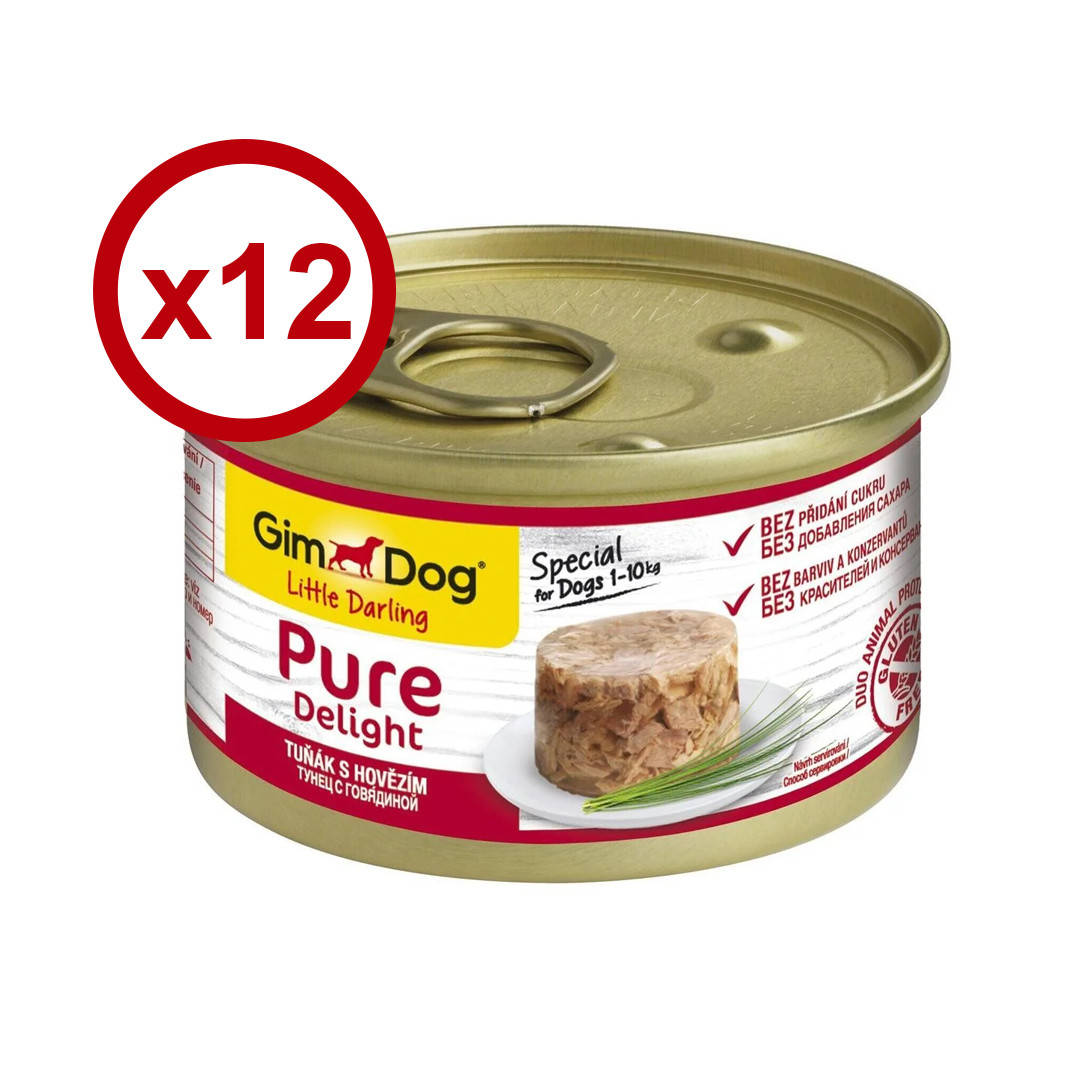 

GimDog Little Darling Pure Delight консерва для собак (тунец и говядина) 85г*12шт