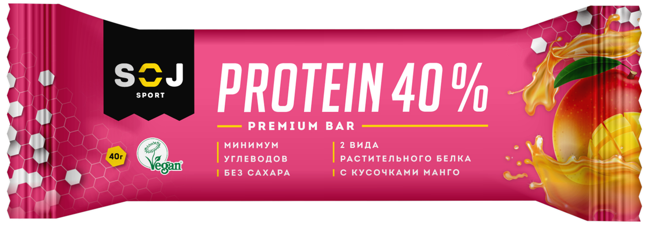 

Протеиновый батончик VEGAN SOJ SPORT Манго-Апельсин (40 грамм)