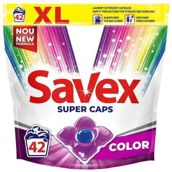 

Капсулы для стирки Savex Super Caps Color для цветного белья, 42 шт
