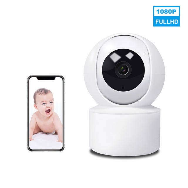 

Видеоняня радионяня с датчиком движения Full HD (1920x1080P) поворотная Wi-Fi IP-камера видеонаблюдения ночное, Белый