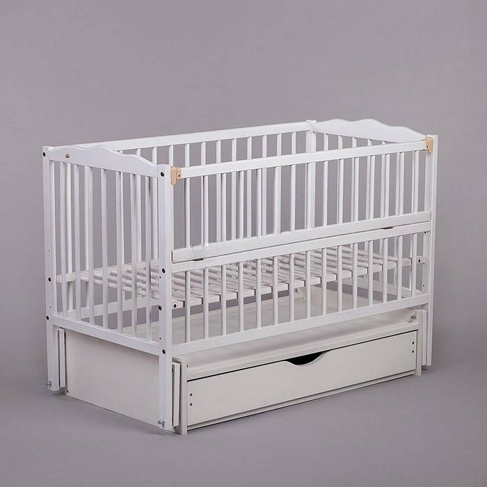 

Детская кроватка Twins Радуга шарнир/подшипник+ящик белый