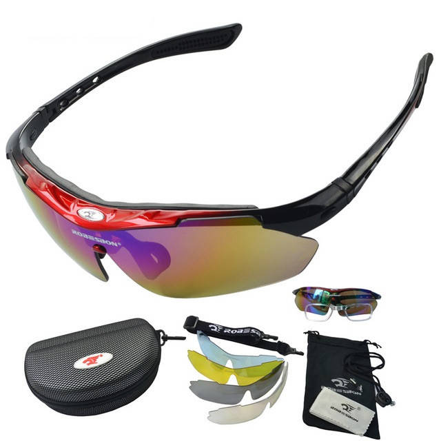 

Очки велосипедные Robesbon со сменными линзами 5 шт. велоочки 0089 Red