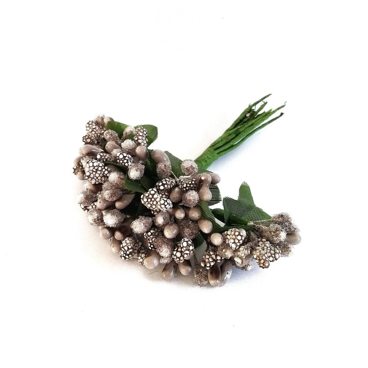 

Тычинки сложные на проволоке 12 штук. Цвет серо-коричневый