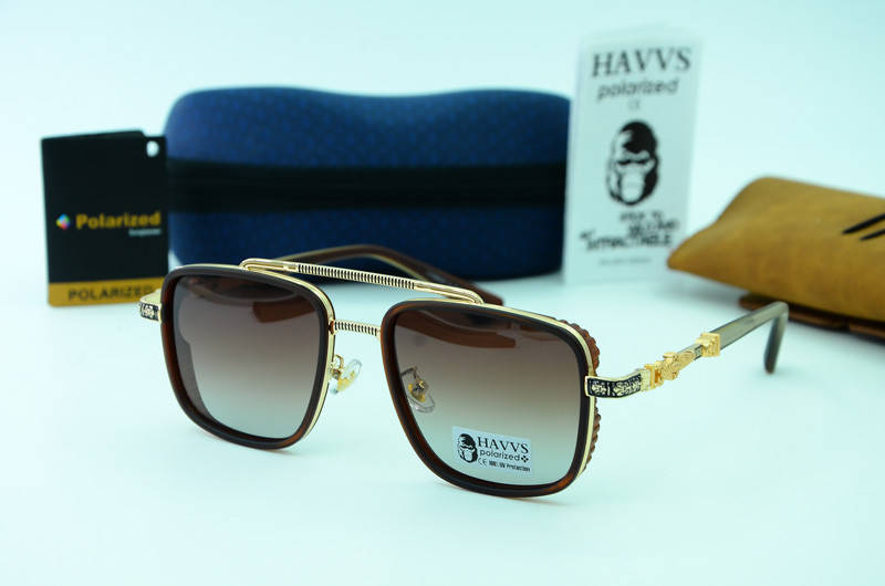 

Солнцезащитные квадратные очки мужские Havvs 68047 C, Золотистый
