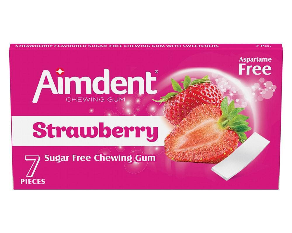 

Жевательная резинка без сахара со вкусом клубники Aimdent STRAWBERRY, 7 шт/уп