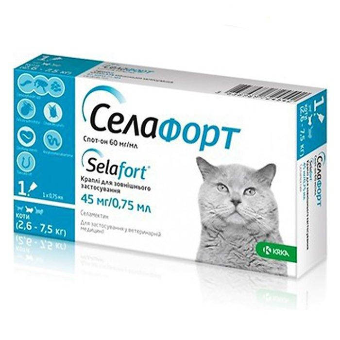 

Селафорт для котов весом 2.6-7.5 кг 1 пипетка