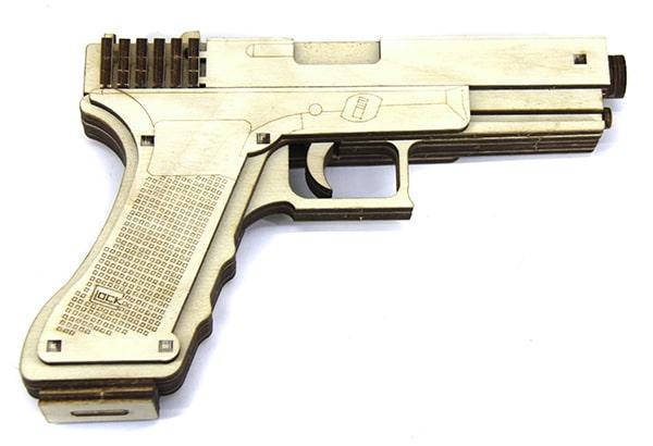 

Деревянный конструктор игрушечный пистолет GLOCK 19 механизирован