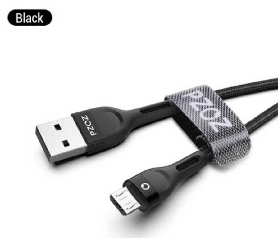 

Micro USB - USB кабель QC3.0 ток 3 A PZOZ 50 см черный