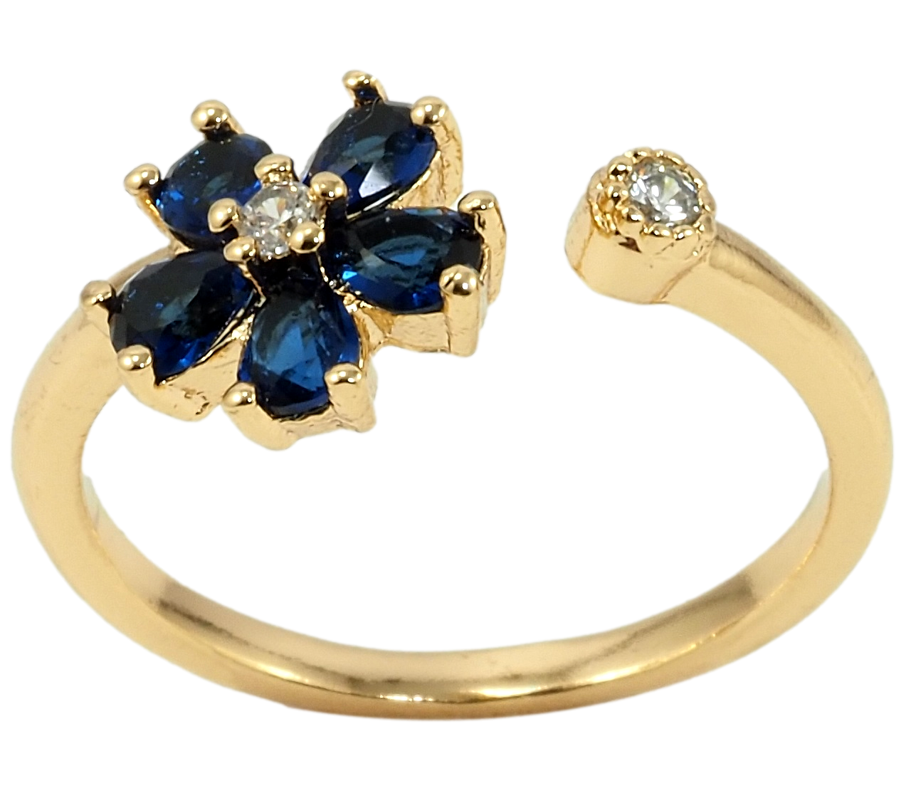 

Кольцо Xuping Позолота 18K "Цветок синие фианиты" р.16-17,17-18,18-19,19-20