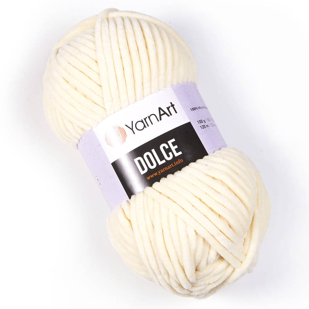 

Пряжа плюшевая YarnArt Dolce 783 шампань, Белый