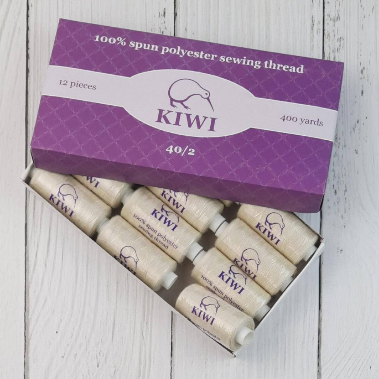 

127 Швейные нитки Kiwi 40/2 (400 ярдов) ШАМПАНЬ, Белый