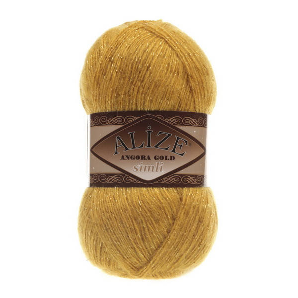

2 Пряжа Alize Angora Gold Simli шафран