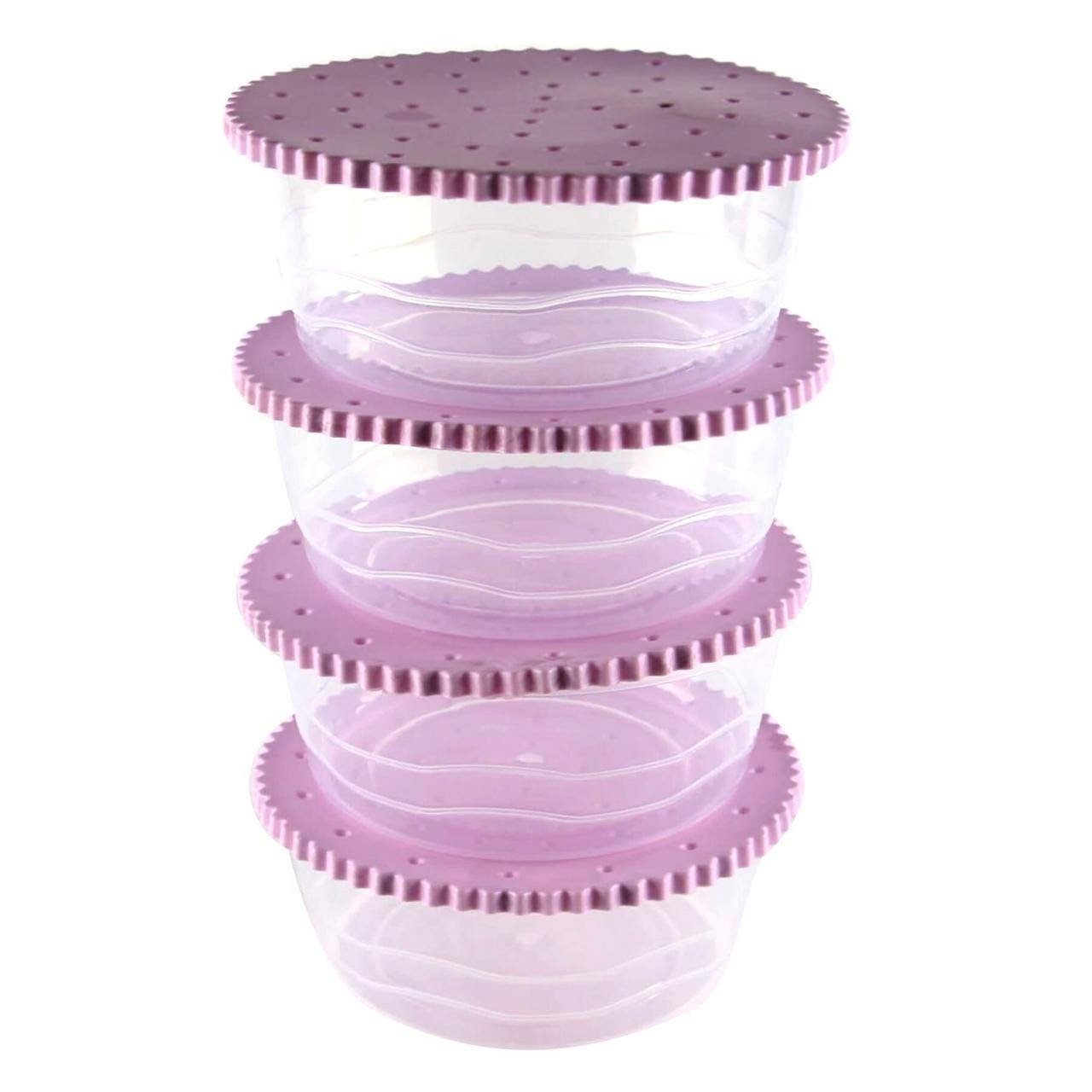 

Набор контейнеров PP "Печенье" 4шт * 0,5л сиреневые, Сиреневый