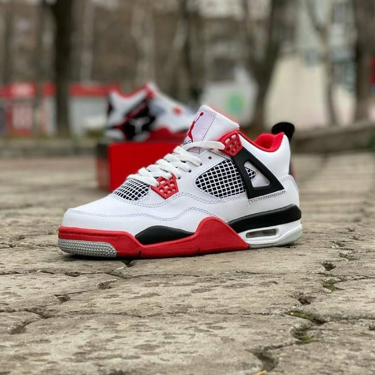 

Мужские кроссовки Nike Air Jordan 4 Retro белые баскетбольные кроссовки Найк Аир Джордан, Белый