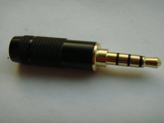 

Разъем стерео аудио штекер mini jack 3.5mm 4pin для наушников разборной с втулкой металлический корпус