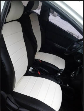 

Чехлы на сиденья Митсубиси Лансер 9 (Mitsubishi Lancer 9) (модельные, экокожа, отдельный подголовник) Черно-белый