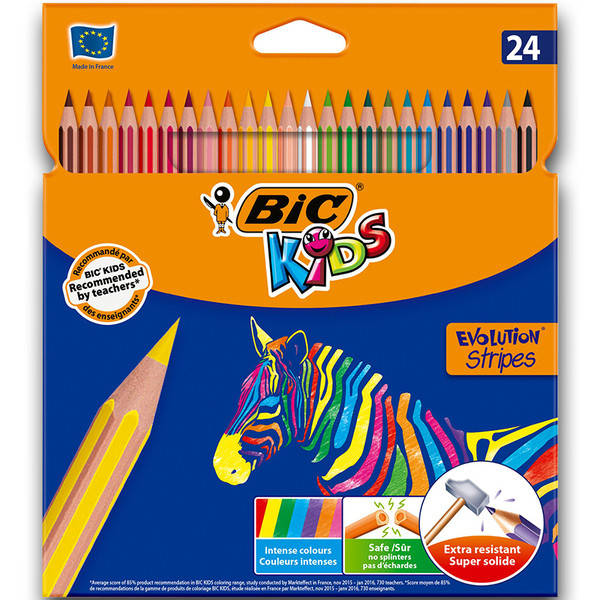 

Карандаши цветные "BIC" Evolution Stripes 24 цвета