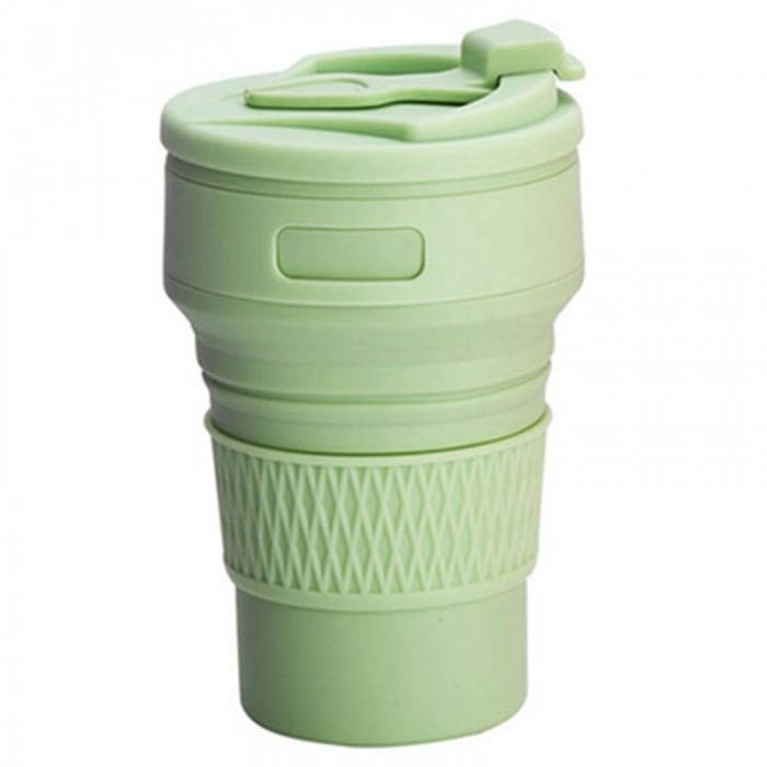 

Складная силиконовая чашка, 350 мл с трубочкой, салатовая