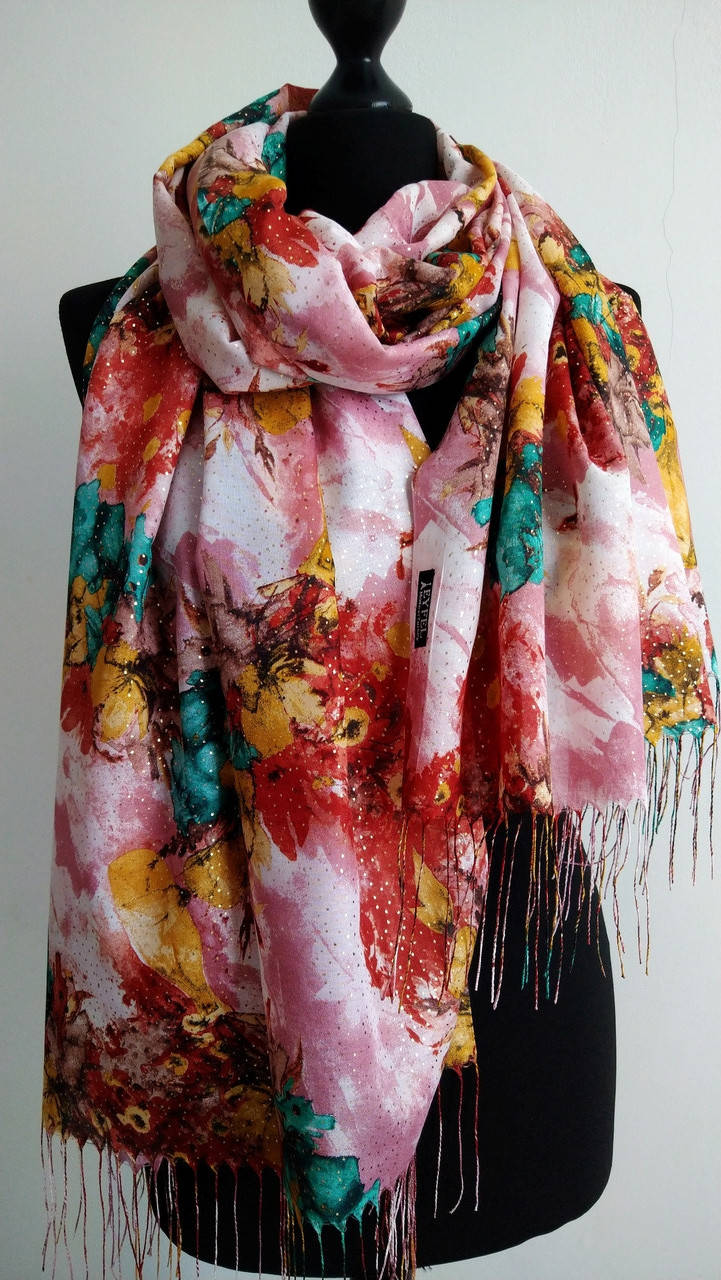 

Шарф палантин тонкий с абстрактным принтом, Разные цвета