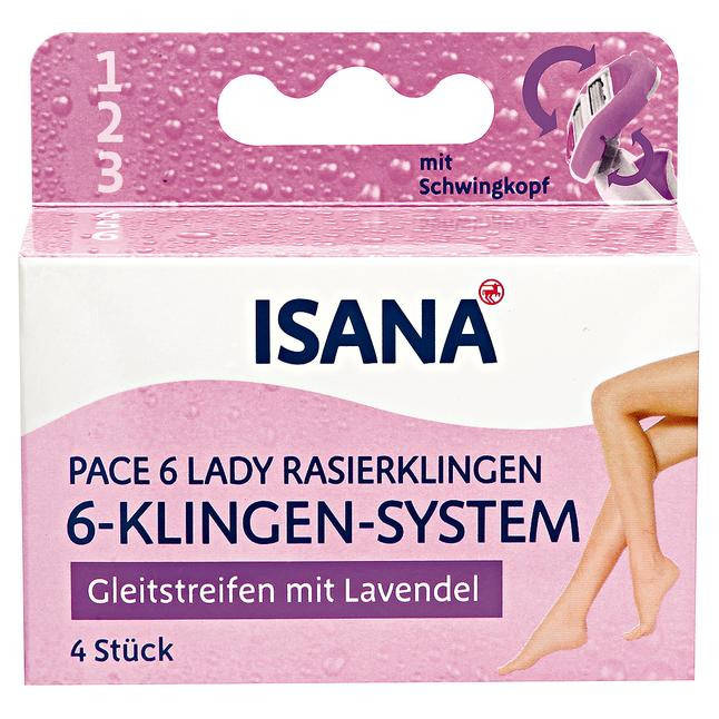 

ISANA Pace 6 Lady Rasierklingen - Сменные кассеты к бритвенному станку для женщин, 4 запасных кассет
