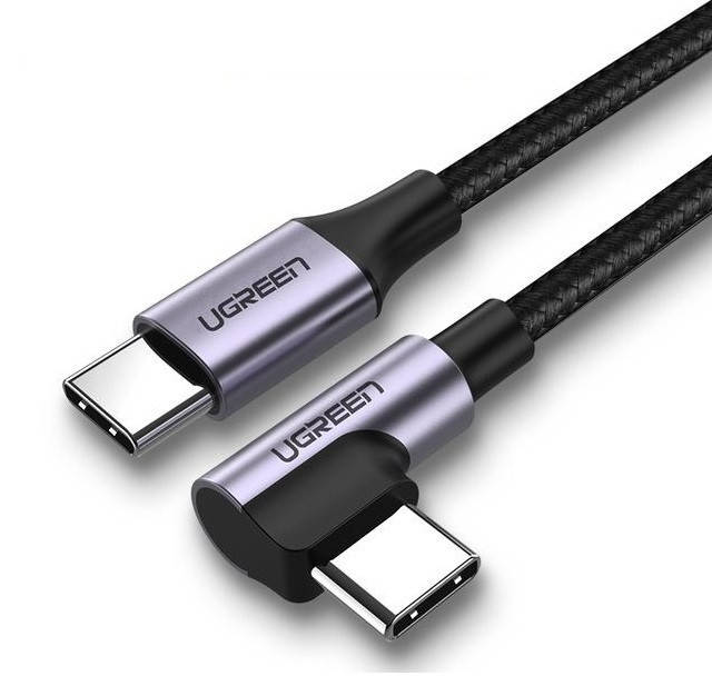 

Кабель зарядный Ugreen Type-C 3A 90° 60W QC4.0 с нейлоновой оплёткой 0.5М Black (US255), Черный