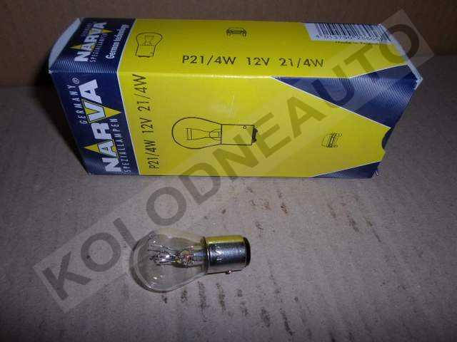 

Лампочка 2-х конт. груша белая 12V-21/4Вт P21/4W BAZ15d (Narva)