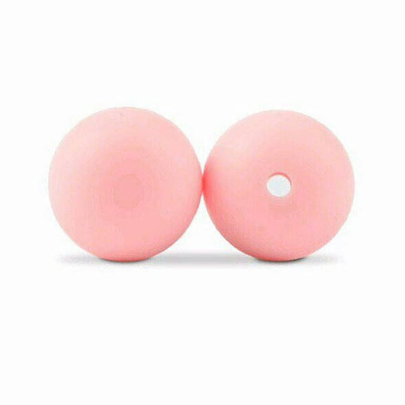 

Круглая 12 мм бусина силиконовая Розовый кварц