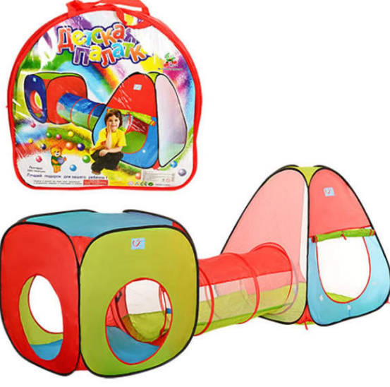 

Палатка детская игровая с тоннелем 4 входа Bambi M 2958 Multicolor