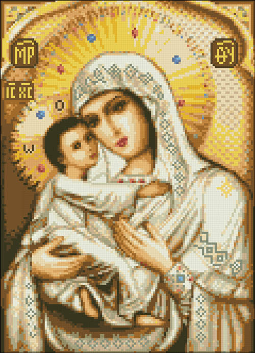 

АМС-015. Алмазная мозаика Пресвятая Богородица Умиление 30х40см